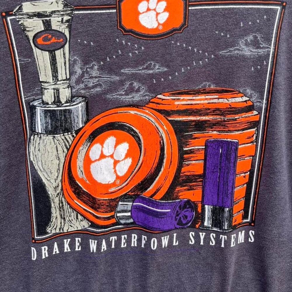 Drake Waterfowl Clemson "Clay & Call" Tee | Orange | XXL | Outdoor Collegiate - Picture 5 of 5